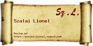 Szalai Lionel névjegykártya